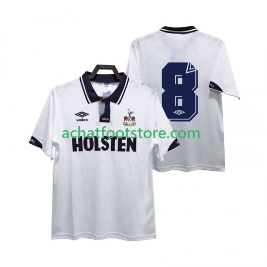 Maillot Tottenham Hotspur 8 Rétro Domicile Tenue pour Homme 1991 1993 Manche Courte