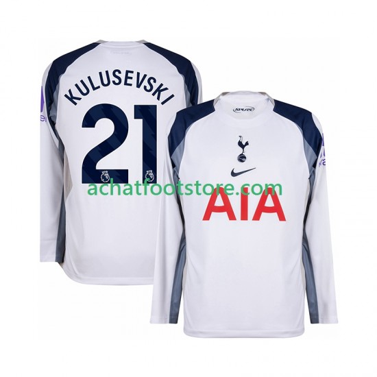 Maillot Tottenham Hotspur Kulusevski 21 Domicile Tenue pour Homme 2025-2026 Manche Longue