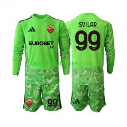 Maillot AS Rome Mile Svilar 99 Gardien Domicile Tenue pour Enfant 2026-2027 Manche Longue