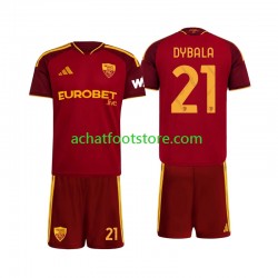 Maillot AS Rome Paulo Dybala 21 Domicile Tenue pour Enfant 2026-2027 Manche Courte