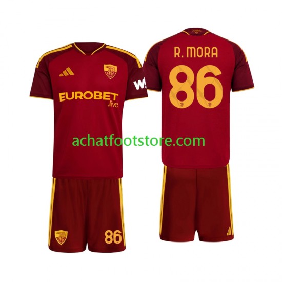 Maillot AS Rome Rodrigo Mora 86 Domicile Tenue pour Enfant 2026-2027 Manche Courte