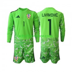 Maillot Croatie Dominik Livakovic 25 Gardien Domicile Tenue pour Enfant 2026-2027 Manche Longue