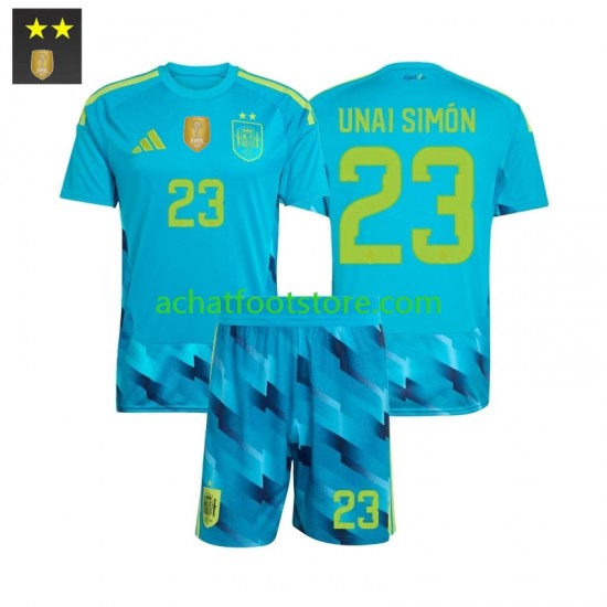 Maillot Espagne Unai Simon 23 Gardien Domicile Tenue pour Enfant 2026-2027 Manche Courte