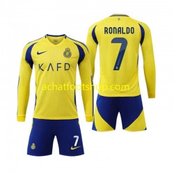 Maillot Al Nassr Cristiano Ronaldo 7 Domicile Tenue pour Enfant 2024-2025 Manche Longue
