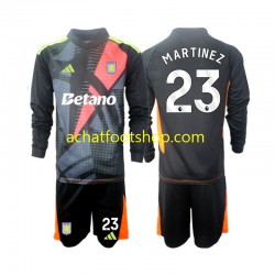 Maillot Aston Villa Emiliano Martinez 23 Gardien Extérieur Tenue pour Enfant 2024-2025 Manche Longue