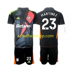 Maillot Aston Villa Emiliano Martinez 23 Gardien Extérieur Tenue pour Enfant 2024-2025 Manche Courte
