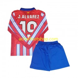 Maillot Atlético Madrid Julian Alvarez 19 Domicile Tenue pour Enfant 2024-2025 Manche Longue