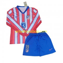 Maillot Atlético Madrid Julian Alvarez 19 Domicile Tenue pour Enfant 2024-2025 Manche Longue