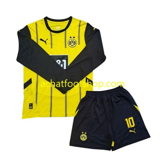 Maillot Borussia Dortmund Julian Brandt 10 Domicile Tenue pour Enfant 2024-2025 Manche Longue