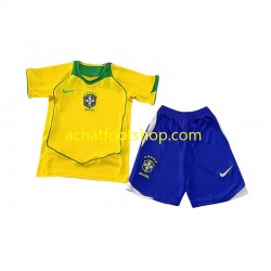 Maillot Brésil Rétro Domicile Tenue pour Enfant 1999 Manche Courte