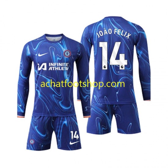 Maillot Chelsea Joao Felix 14 Domicile Tenue pour Enfant 2024-2025 Manche Longue