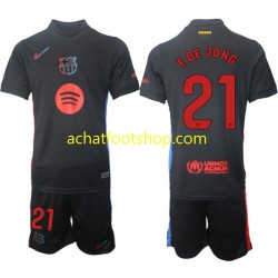 Maillot FC Barcelone F DE JONG 21 Extérieur Tenue pour Enfant 2024-2025 Manche Courte