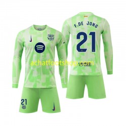 Maillot FC Barcelone F DE JONG 21 3ème Tenue pour Enfant 2024-2025 Manche Longue