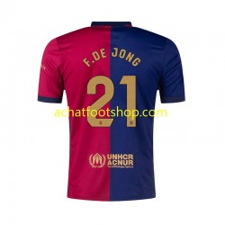 Maillot FC Barcelone F. DE JONG 21 Domicile Tenue pour Homme 2024-2025 Manche Courte