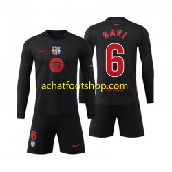 Maillot FC Barcelone Gavi 6 Extérieur Tenue pour Enfant 2024-2025 Manche Longue