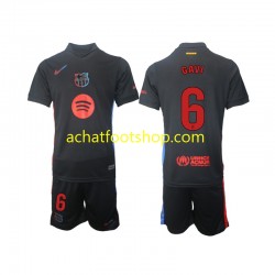 Maillot FC Barcelone Gavi 6 Extérieur Tenue pour Enfant 2024-2025 Manche Courte