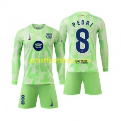 Maillot FC Barcelone Pedri 8 3ème Tenue pour Enfant 2024-2025 Manche Longue