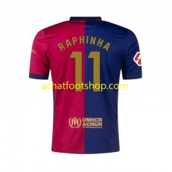 Maillot FC Barcelone RAPHINHA 11 Domicile Tenue pour Homme 2024-2025 Manche Courte