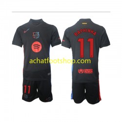 Maillot FC Barcelone Raphinha 11 Extérieur Tenue pour Enfant 2024-2025 Manche Courte