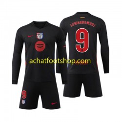 Maillot FC Barcelone Robert Lewandowski 9 Extérieur Tenue pour Enfant 2024-2025 Manche Longue