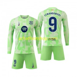 Maillot FC Barcelone Robert Lewandowski 9 3ème Tenue pour Enfant 2024-2025 Manche Longue