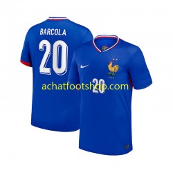 Maillot France Bradley Barcola 20 Domicile Tenue pour Homme 2024 Manche Courte Maillot France Bradley Barcola 20 Domicile Tenue pour Homme 2024 Manche Courte