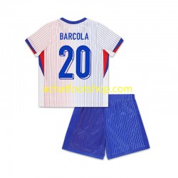 Maillot France Bradley Barcola 20 Extérieur Tenue pour Enfant 2024 Manche Courte