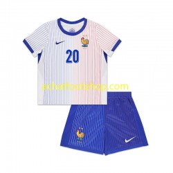 Maillot France Bradley Barcola 20 Extérieur Tenue pour Enfant 2024 Manche Courte