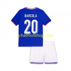 Maillot France Bradley Barcola 20 Domicile Tenue pour Enfant 2024 Manche Courte