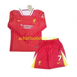 Maillot Liverpool Luis Diaz 7 Domicile Tenue pour Enfant 2024-2025 Manche Longue