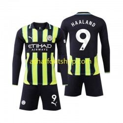 Maillot Manchester City Erling Haaland 9 Extérieur Tenue pour Enfant 2024-2025 Manche Longue