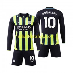 Maillot Manchester City Jack Grealish 10 Extérieur Tenue pour Enfant 2024-2025 Manche Longue