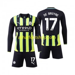 Maillot Manchester City Kevin De Bruyne 17 Extérieur Tenue pour Enfant 2024-2025 Manche Longue