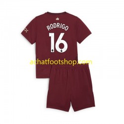 Maillot Manchester City RODRIGO 16 3ème Tenue pour Enfant 2024-2025 Manche Courte