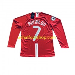 Maillot Manchester United Cristiano Ronaldo 7 Champion League Rétro Domicile Tenue pour Homme 2007 Manche Longue
