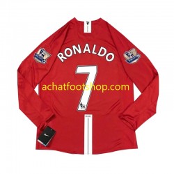 Maillot Manchester United Cristiano Ronaldo 7 Rétro Domicile Tenue pour Homme 2007 Manche Longue