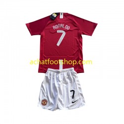 Maillot Manchester United Cristiano Ronaldo 7 Champion League Rétro Domicile Tenue pour Enfant 2007 Manche Courte