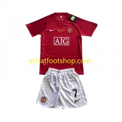 Maillot Manchester United Cristiano Ronaldo 7 Champion League Rétro Domicile Tenue pour Enfant 2007 Manche Courte
