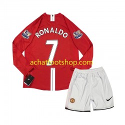 Maillot Manchester United Cristiano Ronaldo 7 Rétro Domicile Tenue pour Enfant 2007 Manche Longue