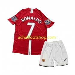 Maillot Manchester United Cristiano Ronaldo 7 Rétro Domicile Tenue pour Enfant 2007 Manche Courte