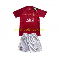 Maillot Manchester United Champion League Domicile Tenue pour Enfant 2007 Manche Courte