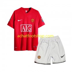 Maillot Manchester United Rétro Domicile Tenue pour Enfant 2007 Manche Courte