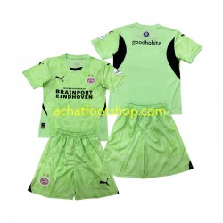 Maillot PSV Eindhoven Gardien Extérieur Tenue pour Enfant 2024-2025 Manche Courte