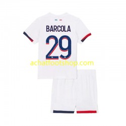 Maillot Paris Saint-Germain Bradley Barcola 29 Extérieur Tenue pour Enfant 2024-2025 Manche Courte