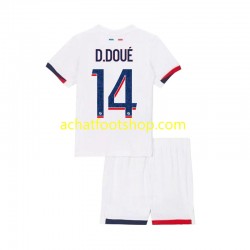 Maillot Paris Saint-Germain Desire Doue 14 Extérieur Tenue pour Enfant 2024-2025 Manche Courte