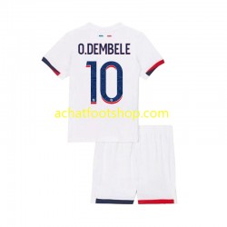 Maillot Paris Saint-Germain Ousmane Dembele 10 Extérieur Tenue pour Enfant 2024-2025 Manche Courte