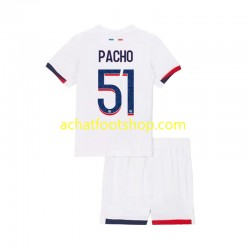 Maillot Paris Saint-Germain Willian Pacho 51 Extérieur Tenue pour Enfant 2024-2025 Manche Courte