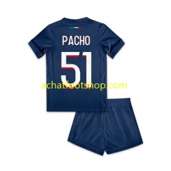 Maillot Paris Saint-Germain Willian Pacho 51 Domicile Tenue pour Enfant 2024-2025 Manche Courte