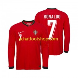Maillot Portugal Ronaldo 7 Domicile Tenue pour Homme Euro 2024 Manche Longue