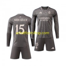 Maillot Real Madrid Arda Guler 15 3ème Tenue pour Enfant 2024-2025 Manche Longue